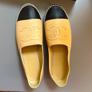 Chanel beige/black lambskin Espadrilles size 42